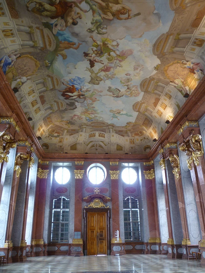 Sala in marmo dell'Abbazia di Melk con l'affresco